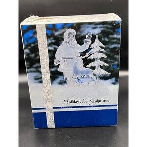Heritage Mint Holiday Ice Sculptures Santa With Deer Lights Up Christmas